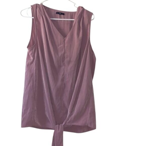 Gap Womens Pink V-Neck Sleeveless Tie Front Blouse L - Picture 1 of 7